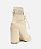 Bota Off-White Couro Cano Curto Amarração Knit - Imagem 3