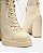 Bota Off-White Couro Cano Curto Amarração Knit - Imagem 4