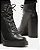 Bota Preta Couro Cano Curto Amarração Knit - Imagem 4