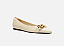 Sapatilha Off-White Couro Bico Fino Metal - Imagem 2
