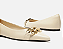 Sapatilha Off-White Couro Bico Fino Metal - Imagem 4