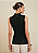 Blusa Morena Rosa Gola Alta Sem Manga Tricôt Preto - Imagem 3