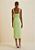 Vestido Morena Rosa Midi Decote Amarração Com Lastex Verde - Imagem 3