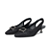 Kitten Heels Slingback Tramado Sophie Pedraria Salto Baixo Valentina Flats Preto - Imagem 2