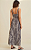 Vestido Morena Rosa Longo Decote Reto Com Faixa Preto - Imagem 3