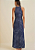 Vestido Morena Rosa Longo Decote Redondo Com Faixa Azul Marinho - Imagem 3