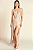 Vestido Zinco Longo Decote V Com Fenda Rosa - Imagem 2