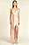 Vestido Zinco Longo Decote V Com Fenda Rosa - Imagem 1