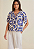 Blusa Morena Rosa Decote V Manga Curta Detalhe Frente Azul - Imagem 1