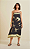 Vestido Morena Rosa Midi Decote Reto Estampa Localizada Preto - Imagem 1