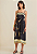 Vestido Morena Rosa Midi Decote Reto Estampa Localizada Preto - Imagem 2