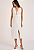Vestido Zinco Ajustado Decote V Sem Manga Midi Off White - Imagem 2