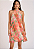 Vestido Zinco Curto Gola Alta Com Babado Laranja - Imagem 1
