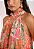 Vestido Zinco Curto Gola Alta Com Babado Laranja - Imagem 3