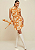 Vestido Morena Rosa Curto Gola Camisa Com Faixa Laranja - Imagem 4