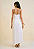 Vestido Morena Rosa Midi Decote Reto Abertura Frente Off White - Imagem 3
