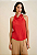 Blusa Morena Rosa Gola Alta Sem Manga Abertura Cóstas Vermelho - Imagem 3
