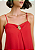 Vestido Morena Rosa Longo Decote Reto Detalhe Frente Vermelho - Imagem 3
