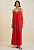 Vestido Morena Rosa Longo Decote Reto Detalhe Frente Vermelho - Imagem 2