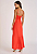 Vestido Zinco Midi Decote V Com Lastex Vermelho - Imagem 3