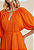 Vestido Morena Rosa Midi Decote Redondo Com Faixa Laranja - Imagem 3