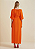 Vestido Morena Rosa Midi Decote Redondo Com Faixa Laranja - Imagem 4