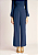 Calca Zinco Pantalona Cós Alto Bolso Faca Azul - Imagem 2