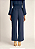 Calca Zinco Pantalona Cós Alto Bolso Faca Azul - Imagem 4