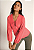 Blusa Zinco Decote V Manga Longa Com Amarração Rosa - Imagem 1
