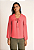 Blusa Zinco Decote V Manga Longa Com Amarração Rosa - Imagem 2