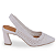 Scarpin Slingback Tramado Julie Bico Fino Salto Alto Valentina Flats Branco - Imagem 1