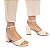 Sandália Couro Off White, Bico Arredondado e Salto Bloco | Giulia Domna Couro - Imagem 2