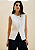 Regata Morena Rosa Ajustada Decote Transpassado Alongada Off White - Imagem 2