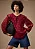 Blusa Maria.Valentina Oversized Decote Careca Manga Longa Padrão Bordo - Imagem 1