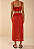 Vestido Morena Rosa Ajustado Decote Reto Com Alça Midi Vermelho - Imagem 2