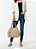 Bolsa Grande Couro Gloss Bege 43cm - Imagem 1