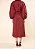 Vestido Morena Rosa Manga Longa Midi Bordo - Imagem 4