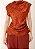 Blusa Ajustada Gola Alta Manga Curta Laranja - Imagem 2