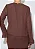 Blusa Zinco Solta Decote V Manga Longa Marrom - Imagem 3
