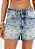 Short Jeans Relaxed Cintura Alta com Aplicações MYFT - Imagem 1