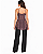 Blusa de alça em crepe com renda marrom MYFT 502BL010101 - Imagem 2