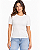 Blusa canelada manga curta branca MYFT 502BL010078 - Imagem 1