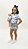 Conjunto de Bermuda Moletinho Azul Aplique Xô Mau Olhado Kids e Vestido Boneca - Imagem 2