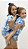 T-Shirt Meia Malha Azul Kids Detalhe aplique Xô Mau Olhado - Imagem 1