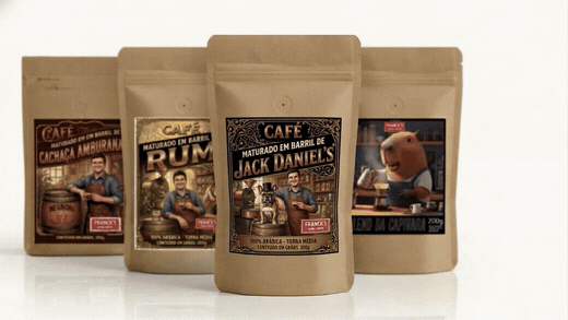 Kit de cafés (4) Franck's Ultra Coffee - Barril de Jack Daniel's; Rum; Cachaça Amburana e Blend da Capivara. - Imagem 1