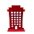 DISPLAY MDF PREDIO RETANGULAR VERMELHO - Imagem 1