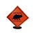 DISPLAY MDF PLACA DINOSSAURO TRICERATOPS LARANJA - Imagem 1