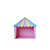 Mini Tenda Circo Rosa BB Azul Amarelo Candy Festa Decora MDF - Imagem 1