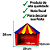 Tenda Circo Vermelho Amarelo Azul Decoração Festa Circo MDF - Imagem 2