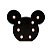 Cabeça Led Mouse Preto Decorativo Enfeite - Imagem 2